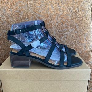 Lucky Brand Black Paytun Heeled Sandal Size 8.5